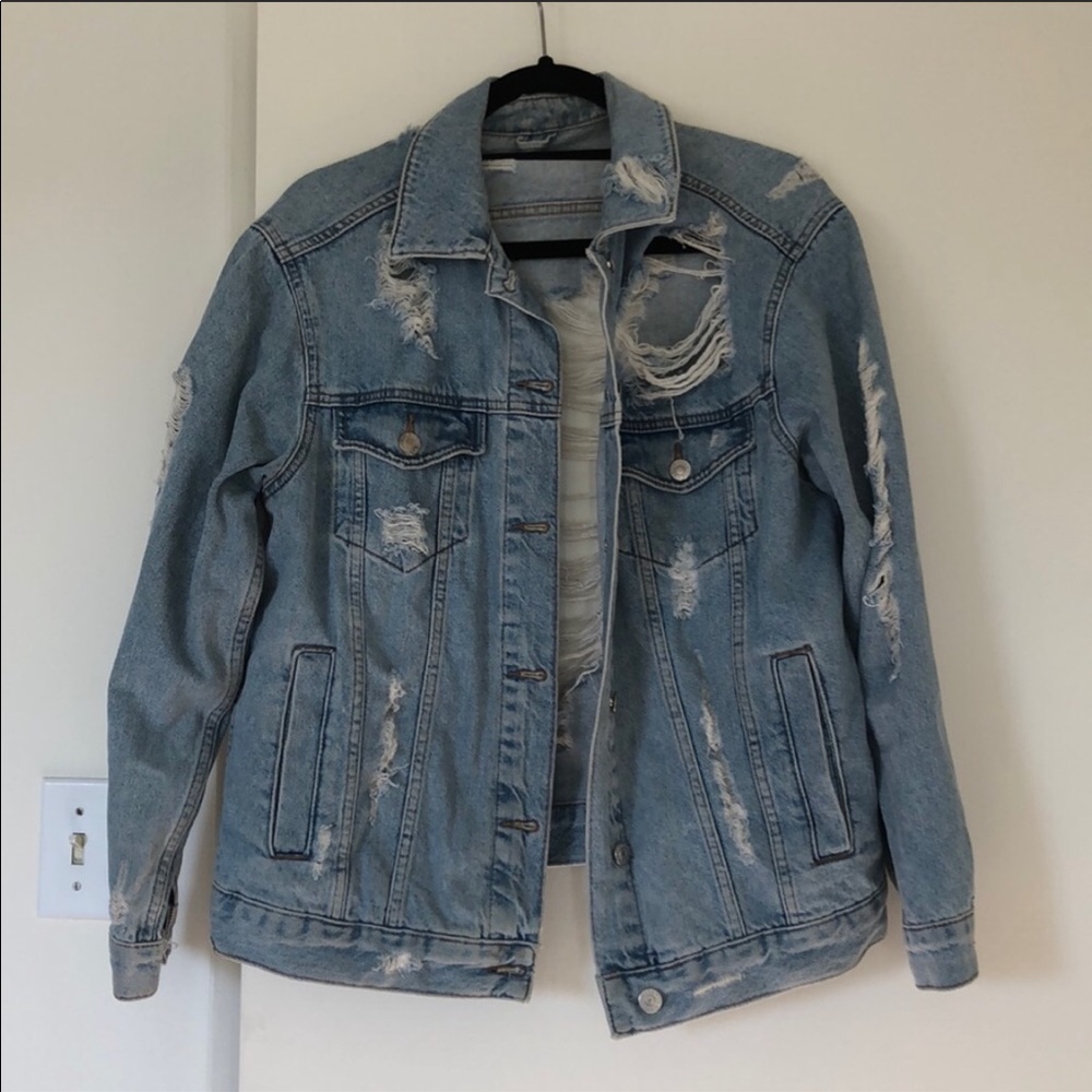 Topshop distressed jean jacket